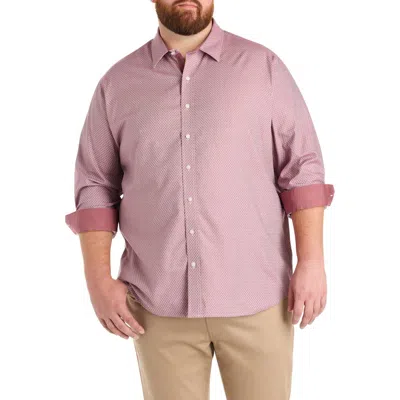 Synrgy By Dxl Big & Tall Diamond Print Sport Shirt V2 In Brown