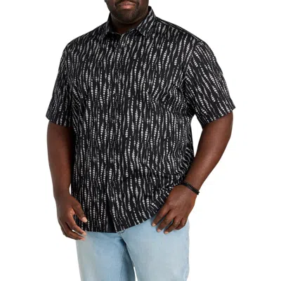Synrgy By Dxl Big & Tall Dotted Wave Print Sport Shirt In Black