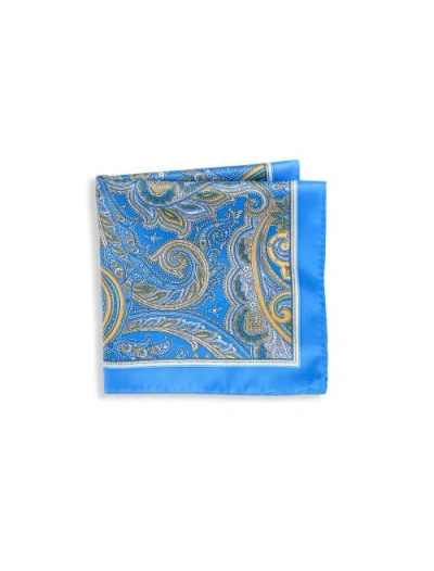 Synrgy By Dxl Big & Tall Exploded Paisley Pocket Square In Blue