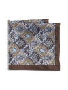 Synrgy By Dxl Big & Tall Fall Medallion Silk Pocket Square In Multi