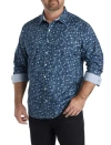 Synrgy By Dxl Big &amp; Tall Floral Print Sport Shirt In Blue