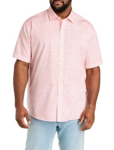 Synrgy By Dxl Big & Tall Geometric Print Sport Shirt V2 In Pink