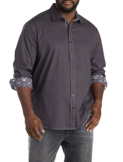 Synrgy By Dxl Big & Tall Micro Diamond Print Sport Shirt In Animal Print