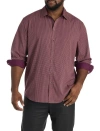 Synrgy By Dxl Big & Tall Micro Print Sport Shirt In Burgundy