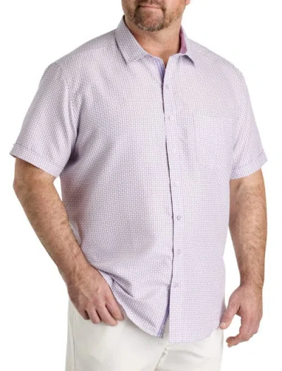 Synrgy By Dxl Big & Tall Microfiber Geometric Print Sport Shirt In Lavender