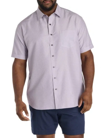 Synrgy By Dxl Big & Tall Microfiber Geometric Print Sport Shirt V2 In Purple