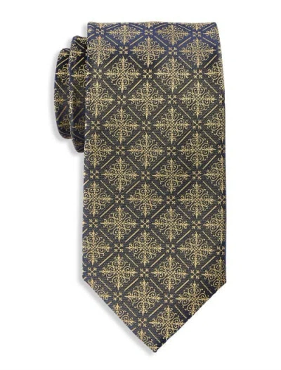 Synrgy By Dxl Big & Tall Modern Medallion Tie In Yellow