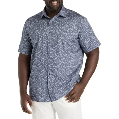 Synrgy By Dxl Big & Tall Paisley Print Sport Shirt In Grey