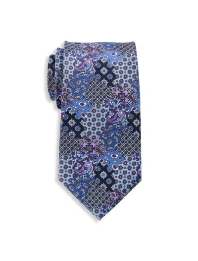 Synrgy By Dxl Big & Tall Patchwork Paisley Tie In Blue