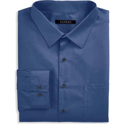 Synrgy By Dxl Big & Tall Performance Heather Dress Shirt In Blue