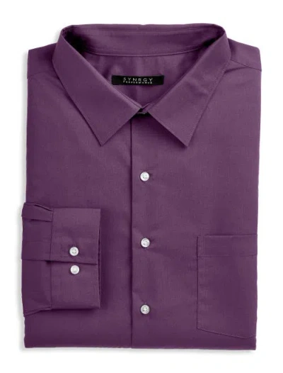Synrgy By Dxl Big & Tall Performance Solid Dress Shirt In Purple