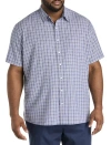 Synrgy By Dxl Big & Tall Plaid Microfiber Sport Shirt In Blue Multi