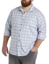 Synrgy By Dxl Big & Tall Plaid Sport Shirt In Blue