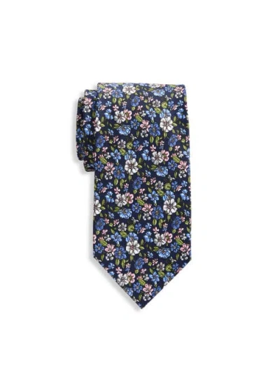 Synrgy By Dxl Big & Tall Printed Floral Tie In Gray