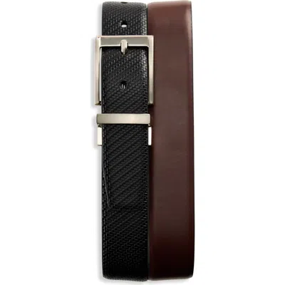 Synrgy By Dxl Big & Tall Reversible Basketweave Belt In Black Cognac
