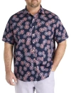 Synrgy By Dxl Big & Tall Sunburst Print Sport Shirt In Blue Multi