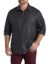 Synrgy By Dxl Big & Tall Textured Sport Shirt In Gray