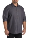 Synrgy By Dxl Big & Tall Textured Sport Shirt In Grey