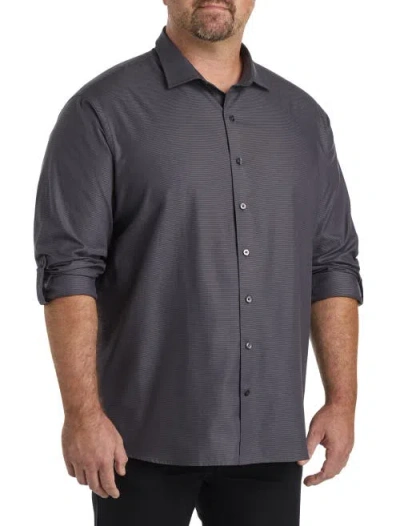 Synrgy By Dxl Big & Tall Textured Sport Shirt In Grey