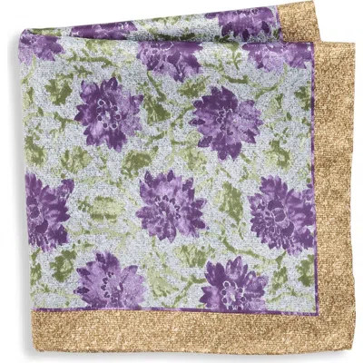 Synrgy By Dxl Big & Tall Tonal Floral Pocket Square In Purple