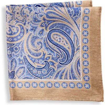 Synrgy By Dxl Big & Tall Tonal Paisley Pocket Square In Blue