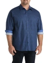 Synrgy By Dxl Big & Tall Tonal Paisley Sport Shirt In Blue
