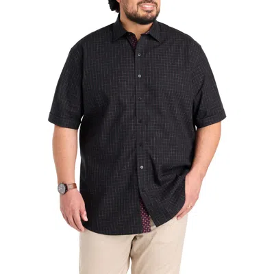 Synrgy By Dxl Big & Tall Tonal Plaid Sport Shirt V2 In Black