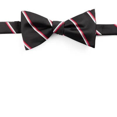 Synrgy By Dxl Big & Tall Traditional Striped Bow Tie In Black