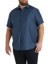 Synrgy By Dxl Big & Tall Tribal Print Microfiber Sport Shirt In Blue
