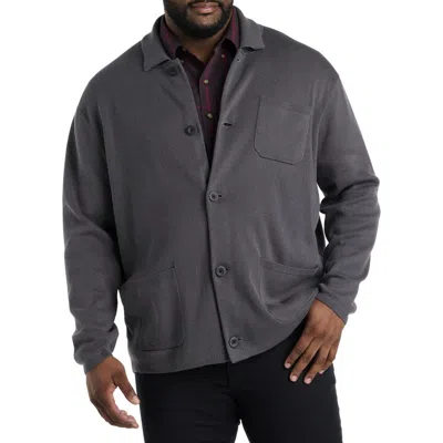 Synrgy By Dxl Button-front Chore Cardigan Sweater In Iron Gate