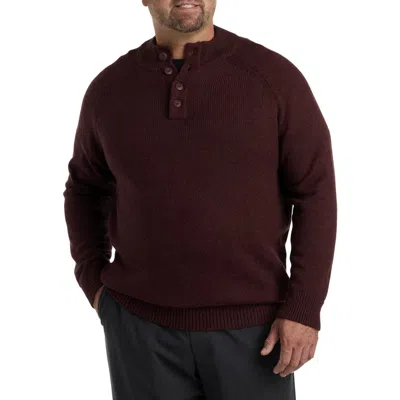 Synrgy By Dxl Mockneck Sweater In Merlot Heather