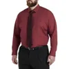 Synrgy By Dxl Performance Heather Dress Shirt In Merlot Heather