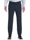 Synrgy By Dxl Big & Tall Performance Mélange Flat-front Suit Pants In Blue