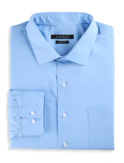 Synrgy Performance Solid Dress Shirt In Blue