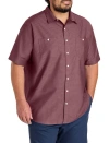 Synrgy By Dxl Textured Solid Sport Shirt In Brown