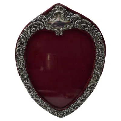 Pre-owned Synyer & Beddoes Antique English Sterling Silver Heart Picture Frame - 1902 In Black