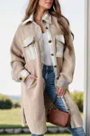 Synz Winter Wonderland Teddy Coat In Tan