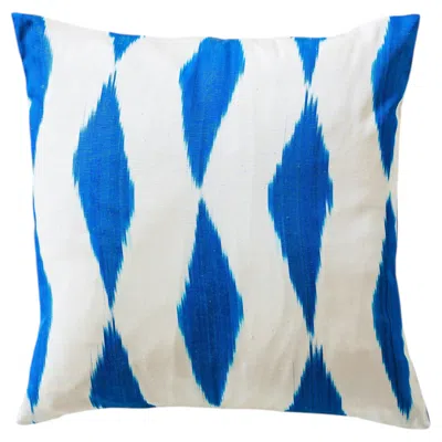 Pre-owned Syroco Silk Ikat Pillow In Gray