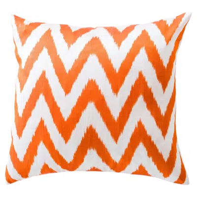 Pre-owned Syroco Silk Ikat Pillow In Sand