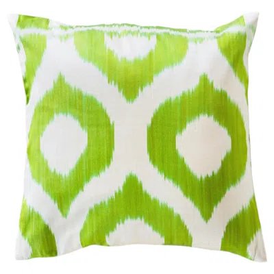 Pre-owned Syroco Silk Ikat Pillow In Sand