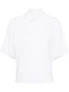 System Asymmetric Cotton Polo Shirt In White