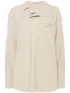 System Asymmetric Neck Blouse In Neutrals