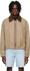 System Beige Speckle Bomber Jacket In Beige