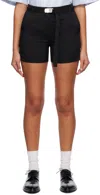 System Black Belted Shorts In Black
