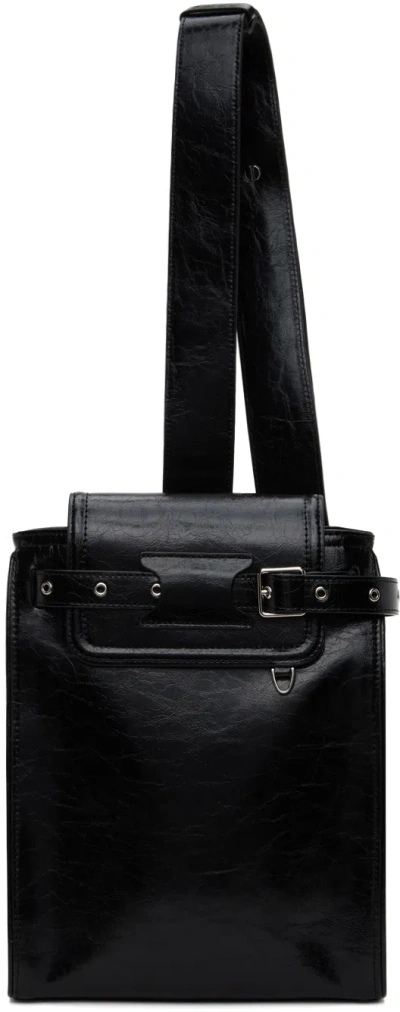 System Black Leather Backpack In Bk Black
