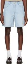 System Blue Bermuda Denim Shorts In Light Blue