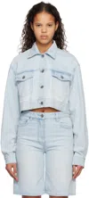 System Blue Cropped Denim Jacket In Light Blue