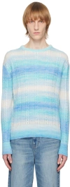 System Blue Gradient Sweater In Lb Light Blue