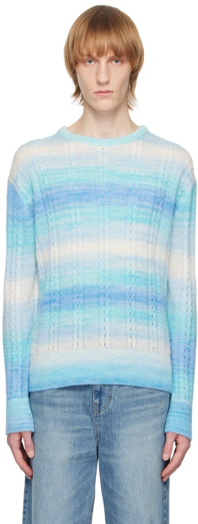 System Blue Gradient Sweater In Lb Light Blue