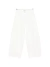 System Button-fastening Pleated Jeans In White